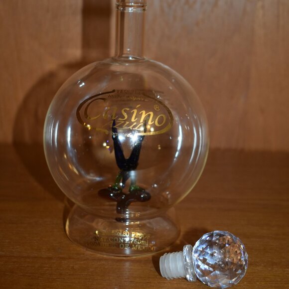 Tequila Casino Azul Hand-Blown Glass Decanter with Parrot Inside EMPTY BOTTLE - Picture 12 of 16